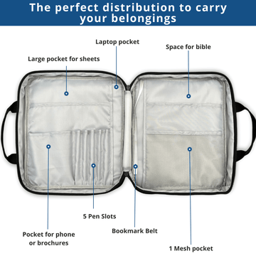 Black Portable Bible Carrying Case with Strap - GoVeU