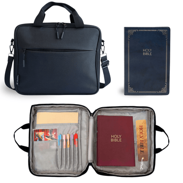 Black Portable Bible Carrying Case with Strap - GoVeU