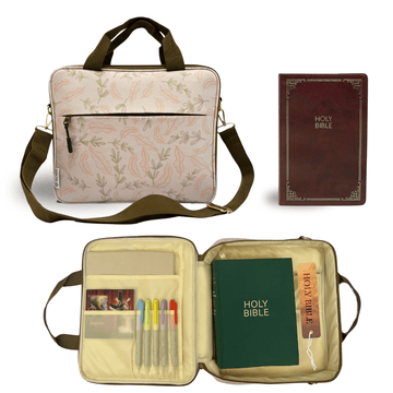 Pink Portable Bible Carrying Case with Strap - GoVeU
